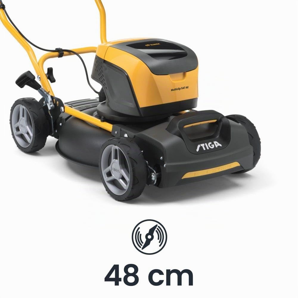 STIGA 547 AE Multiclip 547 AE Kit Tagliaerba a Batteria, 48V 4Ah, 45 cm – Mulching, Regol. 5 Posizioni – Prati fino a 800 m²