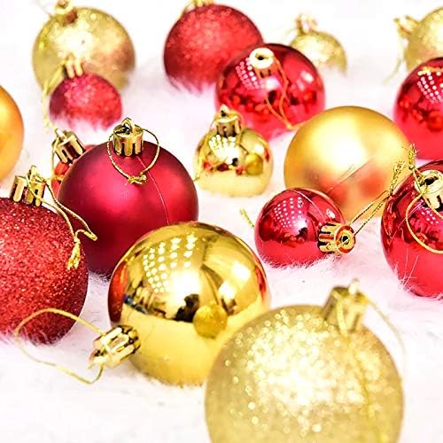 Christmas Baubles Xmas Gifts 40mm Small Christmas Tree Decoration Ornaments 24pcs Shatterproof Balls for Xmas Hanging Decorations Festival Holiday Decor Ornaments Pendants Gifts Wedding Party (Orange)