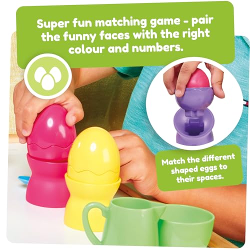 Image of Toomies Tomy Hide and Squeak Egg Stackers Baby Toy - Stacking Egg Cups with 3 Squeak and 3 Rattle Eggs - Shape Sorter Toddler Toys - Engaging Baby Sensory Toys - Baby Toys 6 Months Plus to 36 Months