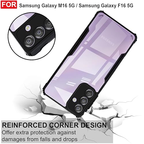 Image of Amazon Brand - Solimo Back Case Cover for Samsung Galaxy M16 5G | Compatible for Samsung Galaxy M16 5G Back Case Cover | Clear Case with Camera Protection | (TPU + PC | Matte Black)