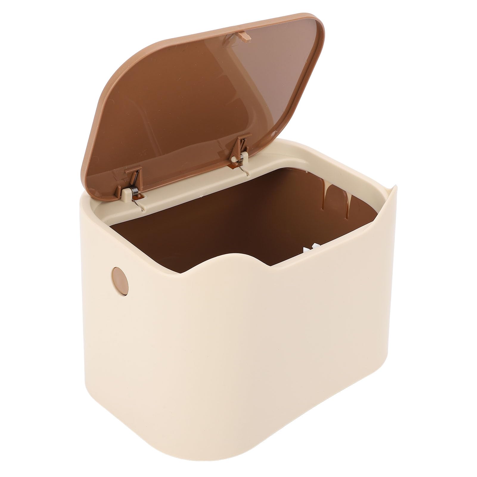 Bote de Basura para Gatos de Diseño Cerrado, Tapa Tipo División y Prensa, Mini Contenedor Multiusos