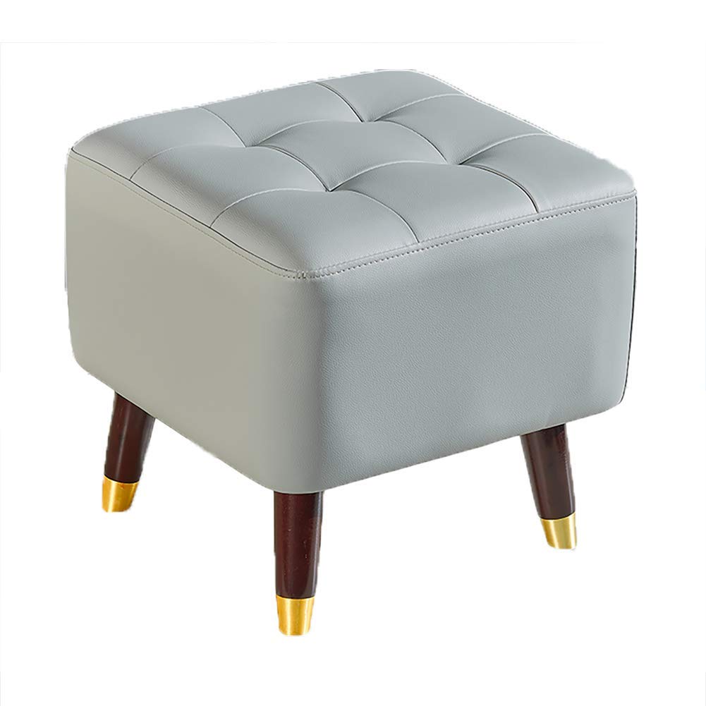 Repose-pieds ottoman rectangulaire gris en cuir PU de 40 cm pour bureau