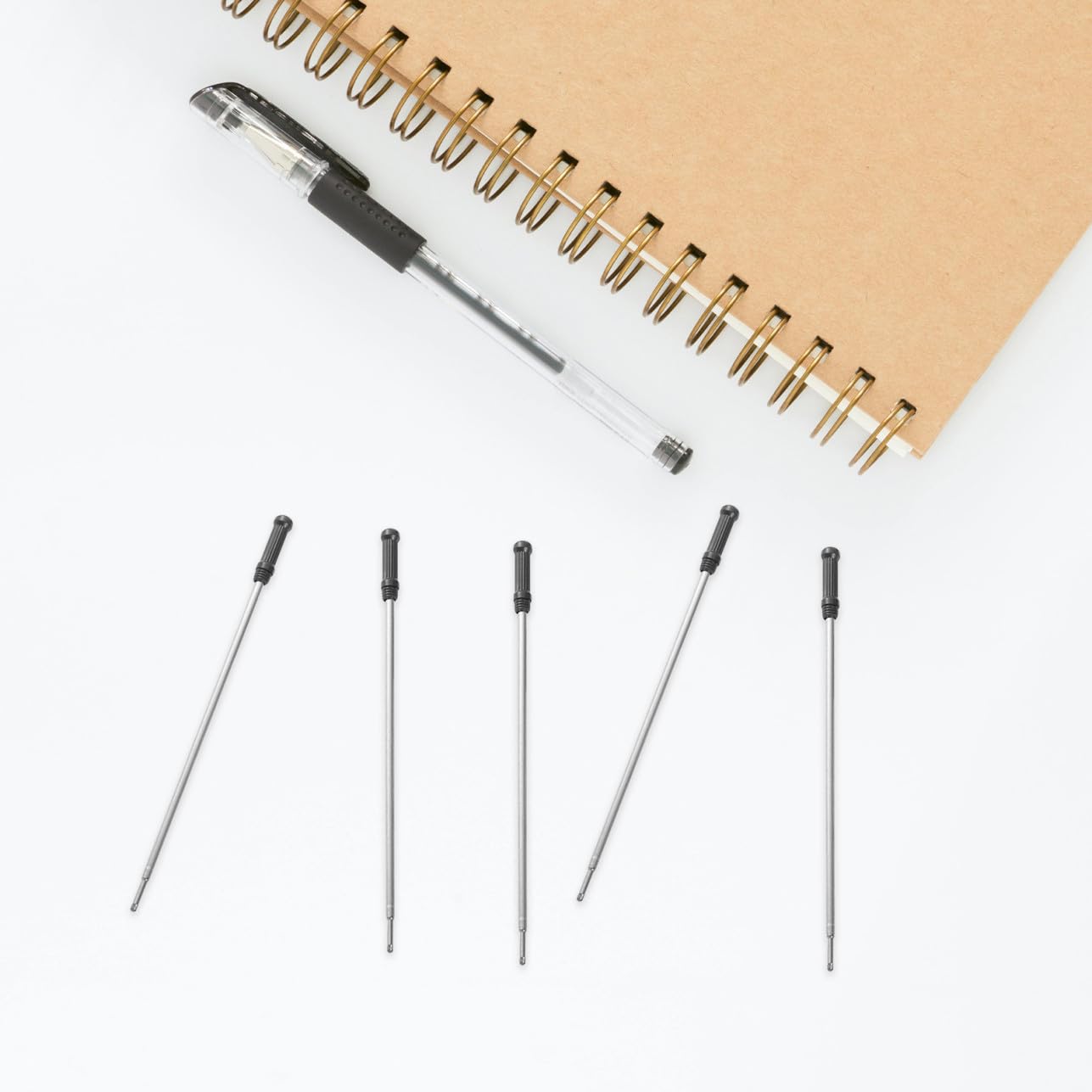 DOITOOL 250 Pièces Recharges Stylo Bille Noires Compatibles Universelles Encre Rapide Séchage pour Usage Bureau École et Maison