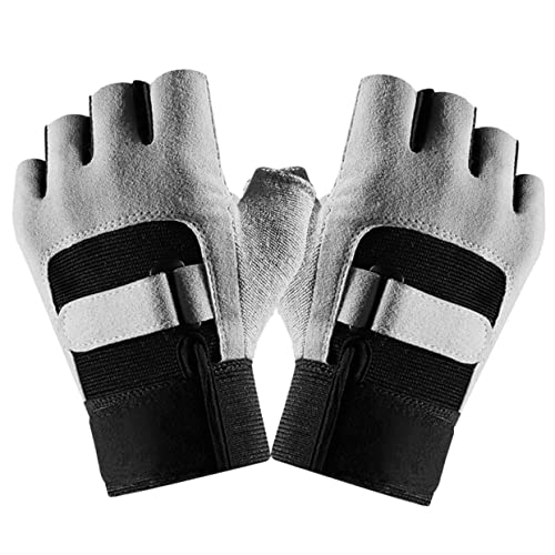 CONGARTENO 通気性半指ジムグローブ 男性用滑り止めトレーニング手袋 調節可能スト 付き アウトドアサイクリング 登山 キャンプ対応