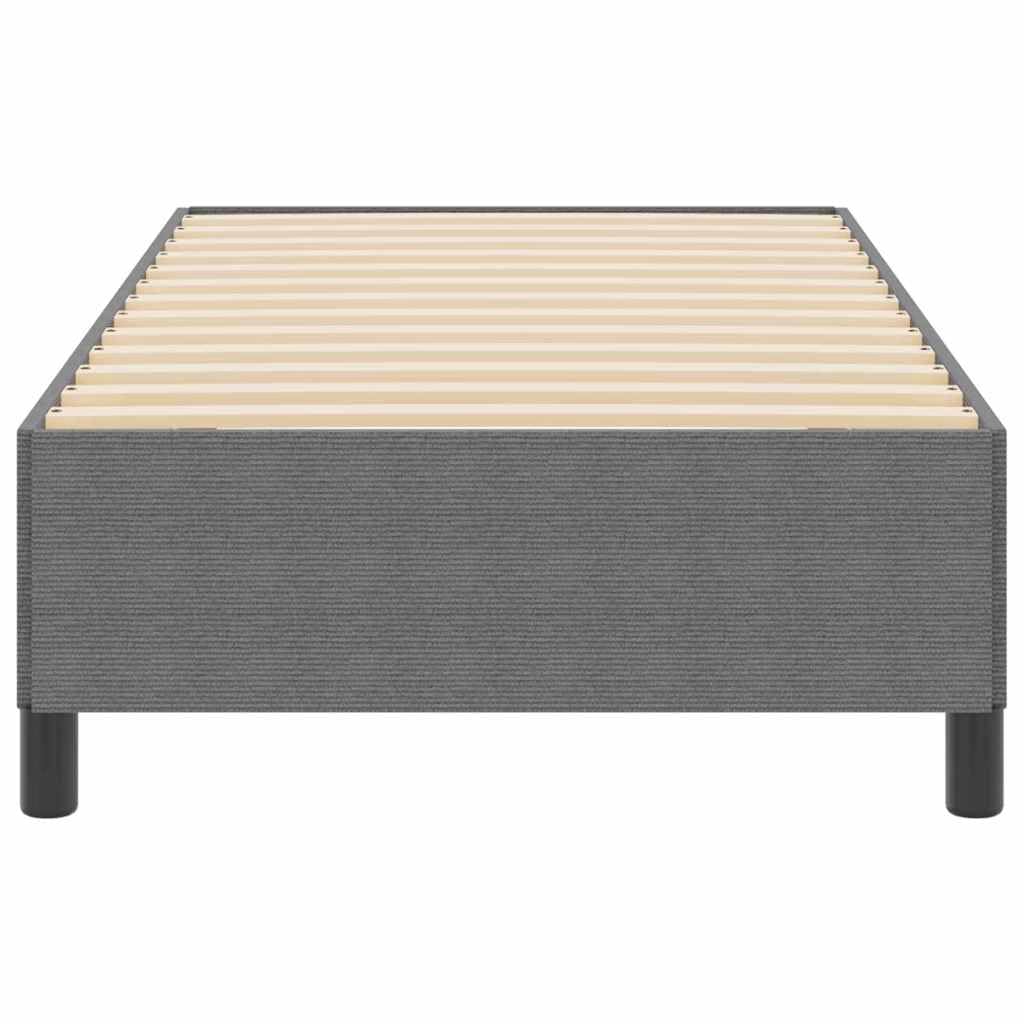 Nowoczesne drewniane łóżko tapicerowane Box Spring Jasnoszary 100x200 cm