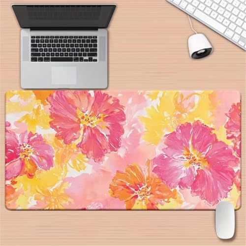 Grand tapis de souris rose antidérapant pour vitesse de glisse