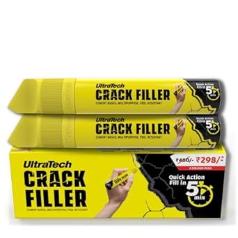 UltraTech Crack Filler DIY (Transparent) for walls and joints, Gaps and Holes, Ready to Use Multipurpose filler Paste for Walls, Floors, Tiles, Wood, Marble and Granite, Pack of 2, 140 gms