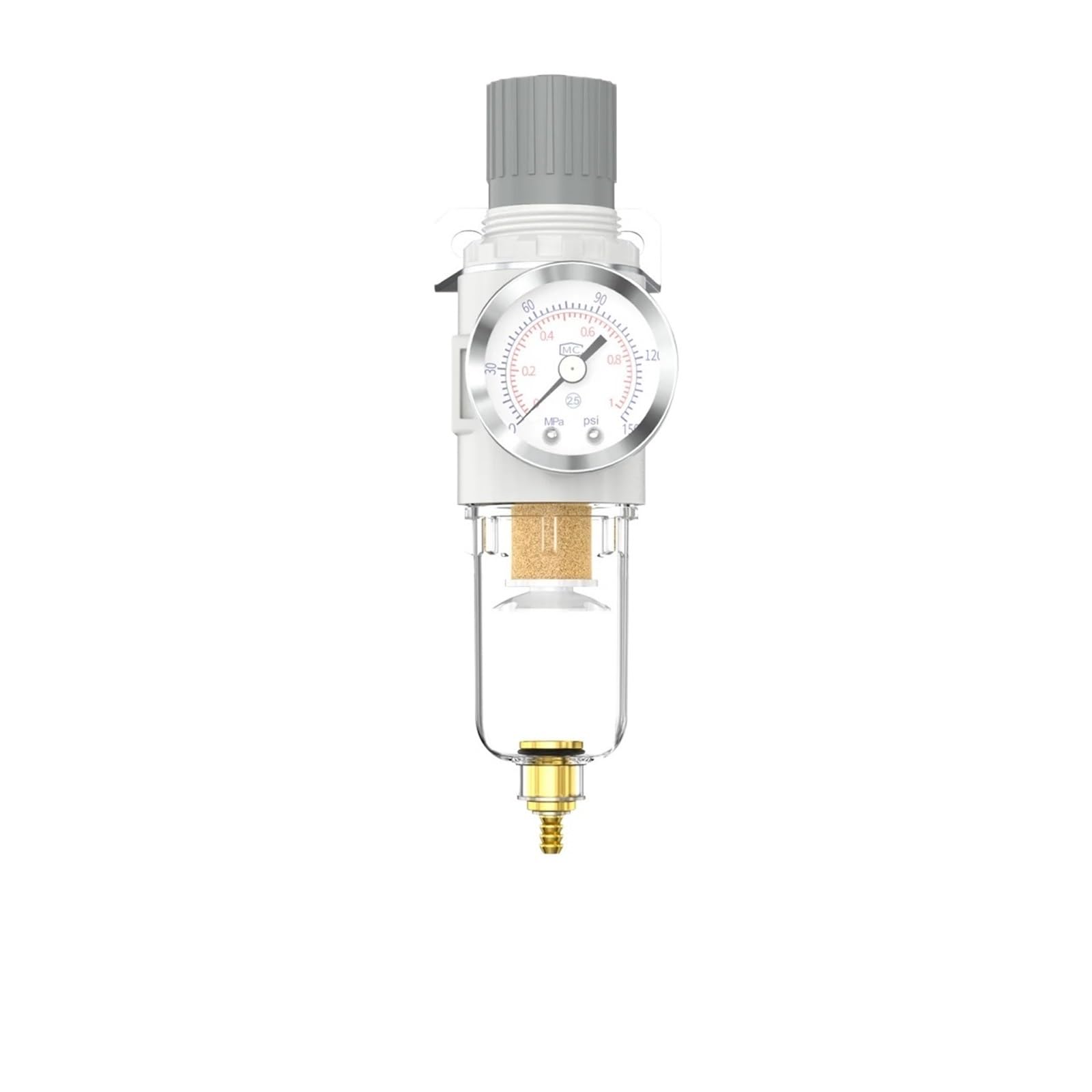 1 szt. Biały AFR-2000 1/4 Filtr pneumatyczny AFR2000 Regulator filtra Jednostka uzdatniania powietrza Manometr do sprężarki z złączem(AFR2000-PC12)