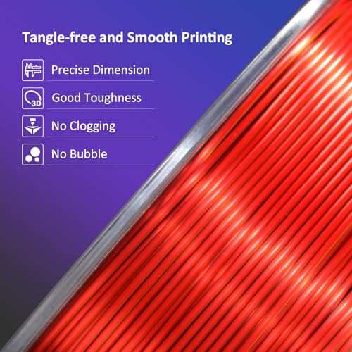 Image of Tri Color Silk PLA 3D Printer Filament, Rainbow Silk PLA Filament 1.75mm, + /- 0.02mm Accuracy, No Clog /Bubble, Durable, Vacuum Sealed, Fits Most FDM Printers, 1KG Spool - Red /Gold /Black