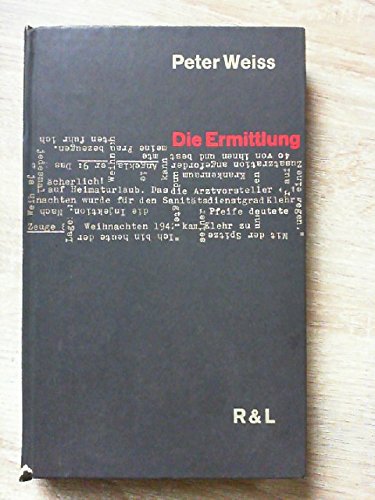 Die Ermittlung Von Peter Weiss Die Ermittlung. Oratorium in 11 Gesängen : Peter Weiss: Amazon.de: Bücher