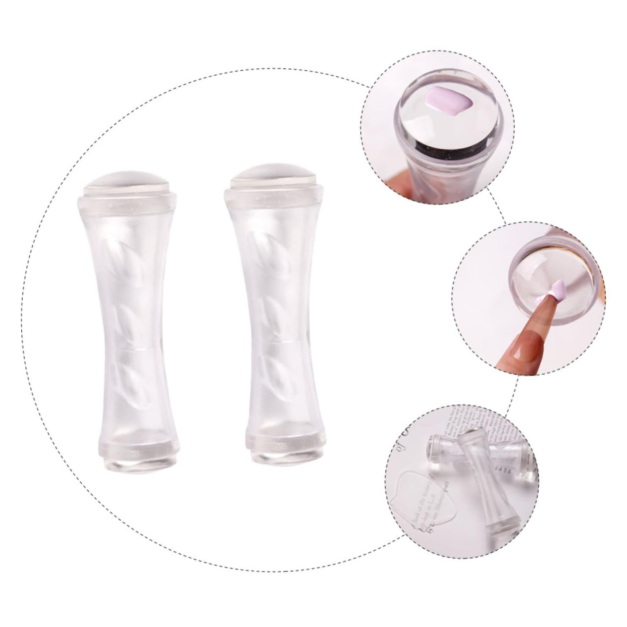 Healeved 10pezzi Double-ended Nail Art Stampers Manicure Transfer Tools for Nail Designs for Home Salon Use
