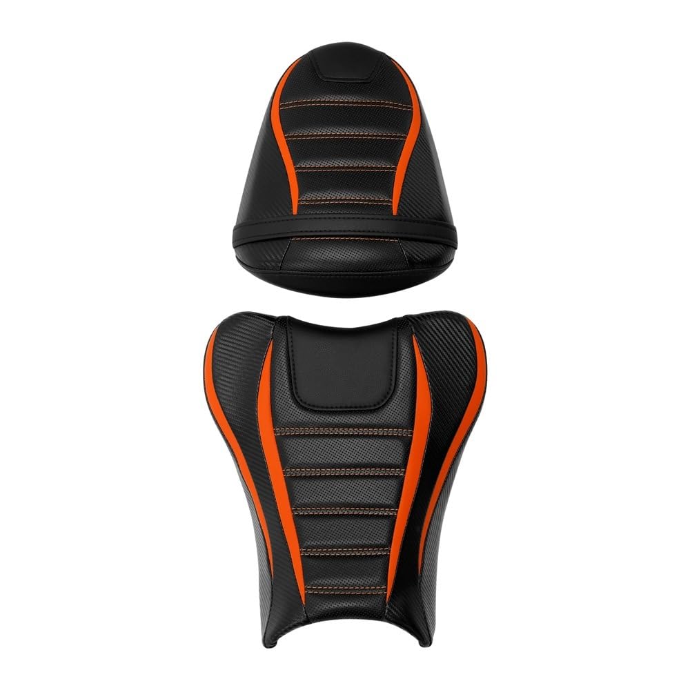 Asiento de motocicleta negro naranja para GSXR1000 2007-2008 conductor y pasajero 7