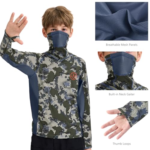 BASSDASH Youth & Kids Camo Hunting -Hunting Hoodies(L) & Chest Waders(8-9Y) Bundle3