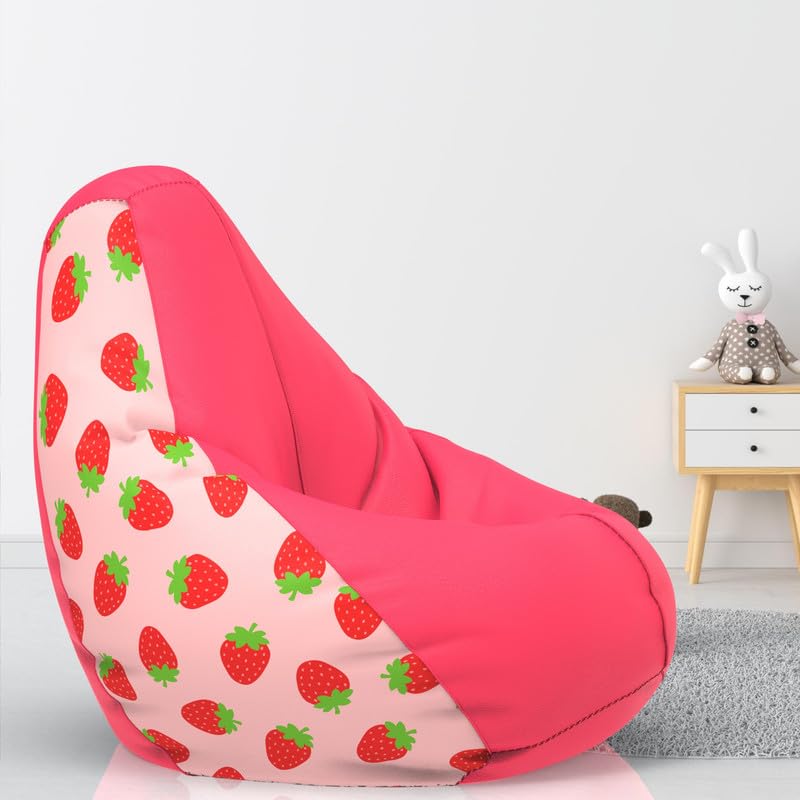 Bag with Beans Filled XL Bean Bag Prefilled with Beans Printed - Official : PrintEssence (Color : Strawberry - H - Pink White)-image-10