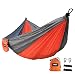 Camping Hammock-Double IMISI™ [Adventure Seires] Parachute Nylon Hammock Military Grade Ultralight Portable Comfort Hammock with Durable Straps for Adventure ,Hiking，Camping, Backyard (Orange)
