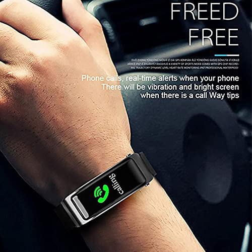 Schermo a colori da 0,96 pollici 2 in 1 Auricolare Bluetooth Braccialetto intelligente Vivavoce Braccialetto Orologio intelligente Auricolare Cardiofrequenzimetro Fitness Tracker per Android iOS Black