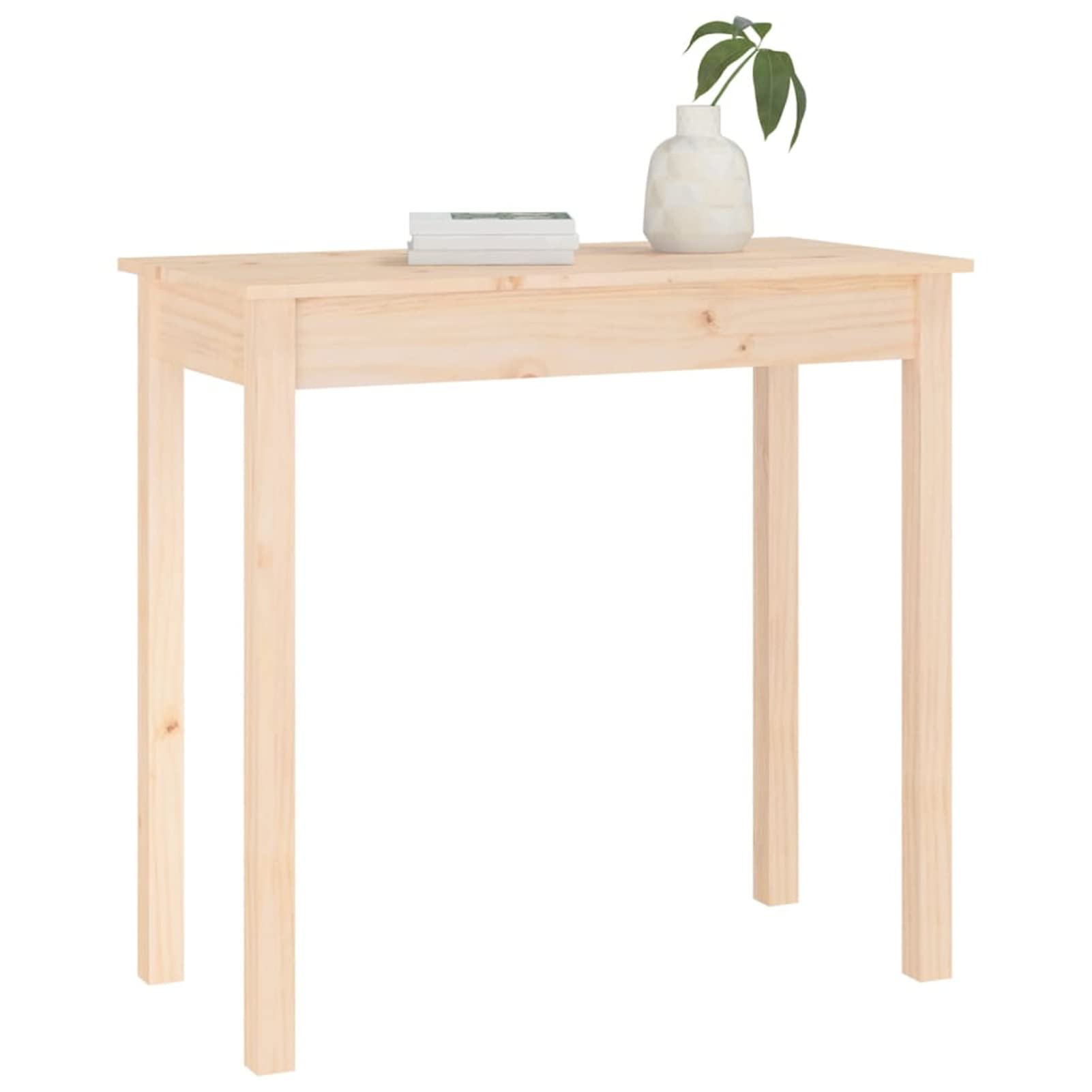 Homgoday Mesa Consola Madera Maciza de Pino 80x40x75 cm Mesas auxiliares de salón,Mesa Consola Recibidor Mueble de Entrada Estrecha Clásica