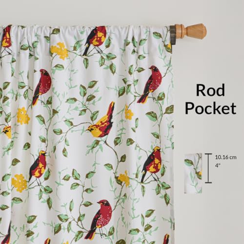Image of HOMEMONDE Cotton Curtain 10 Feet Long - Printed Room Darkening Long Door Curtain, Rod Pocket Top Style Pack of 2 - (Little Wings, 120 Inch)