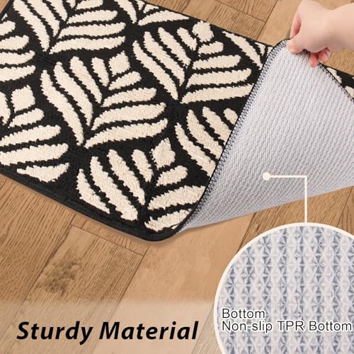 BELICOO Fußmatte Innen und Außen 50 * 80cm, Schwarz Sauberlaufmatte Türmatte, Schmutzfangmatte Waschbar, Fussmatte für Hund, Eingang, Haustür & Flur