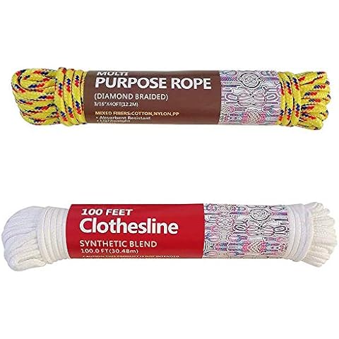HOUERT Clothesline Rope 3/16Inch, All-Purpose Rope for Laundry Line Dryer Cover