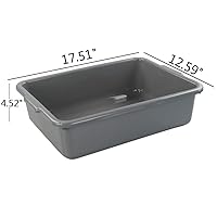 Vista 3 de 13 L Grey Plastic Tote Box Set of 4, Commercial Bus Box Large Plastic Dish Bin