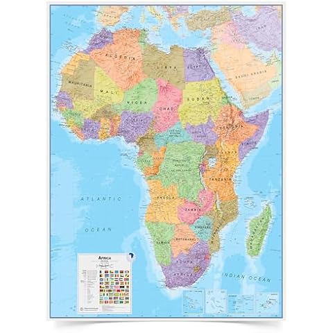 Large Political Africa Wall Map Cover