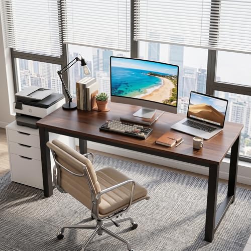 Lista de Escritorio para Tareas favoritos de las personas. 48 SAFONUS Escritorio Minimalista, 120 * 60 * 75 CM Escritorio Gamer con Patas de Acero de 5 CM de Grosor, Mesa Escritorio para Home Office, Escritorio para Computadora, Escritorios...