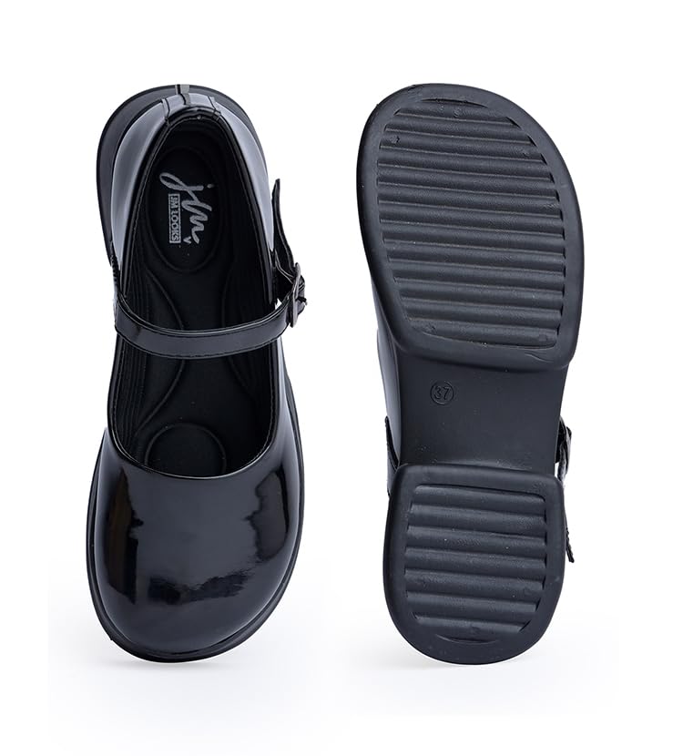 Image of JM LOOKS Women Mary Jane Block Heels | Single Strap | Round Toe | Stylish & Comfortable | Formal & Casual