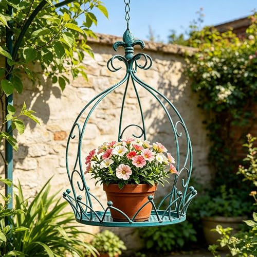 Support en métal extra robuste avec chaîne pour jardinière - 8
