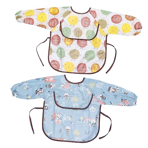 GLSTOY 2 Baberos Para Bebé Baberos Fáciles De Limpiar Baberos Para Pequeños Bata De Alimentación Infantil Babero Para Comer Bebé Baberos Con Mangas Delantal Impermeable Para Bebé Babero