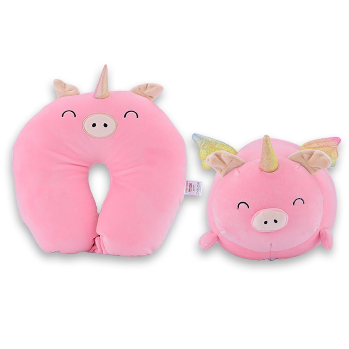 #sbabam #sbabam Travel Pets - Cojín de Viaje para niños 2 en 1 con Forma de Peluche, versión Maxi Convertible en Almohada Cervical para Dormir, Peluche Unicornio utilizable como Almohada de avión y Coche