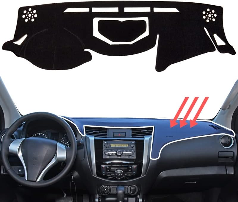 smabee Tapete para Nissan Navara NP300 D23 2015-2016, color negro, para salpicadero de coche, aislamiento solar