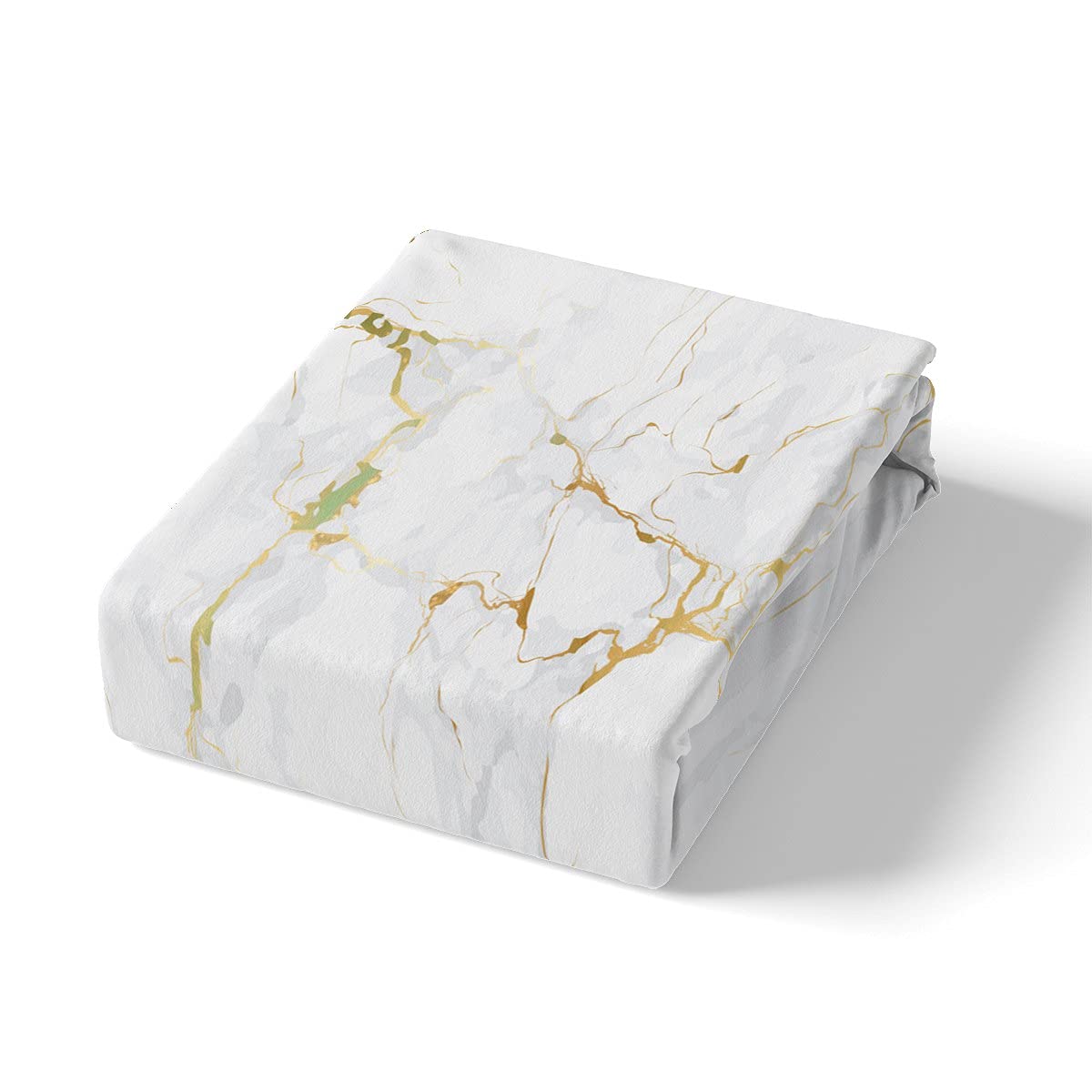 feelingyou White Marble Duvet Cover Set King Abstract Stone Texture Bedding Set 3pcs for Kids Boys Teens Room Decor White and Gold Marbling Comforter Cover Luxury Quilt Cover with 2 Pillowcases - Image 2