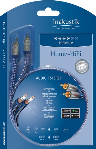 Cable In-akustik Premium II audio estéreo de 1,5 metros con conectores RCA 4