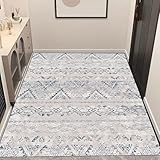 LIUNADM Alfombra Pasillo Larga 110 x 350 cm Lavable Antideslizante Larga Tapete Pelo Corto Elegante Pelo Corto Absorbente para Cocina, Entrada, Sala de Estar, C