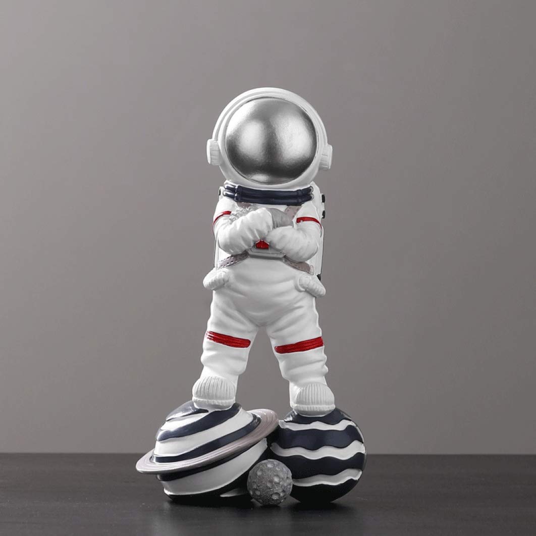 PANRODO Resin Statue Astronaut Sculpture Spaceman Kids Modern Home Decoration Figurine Gift for Kids Desktop Ornament