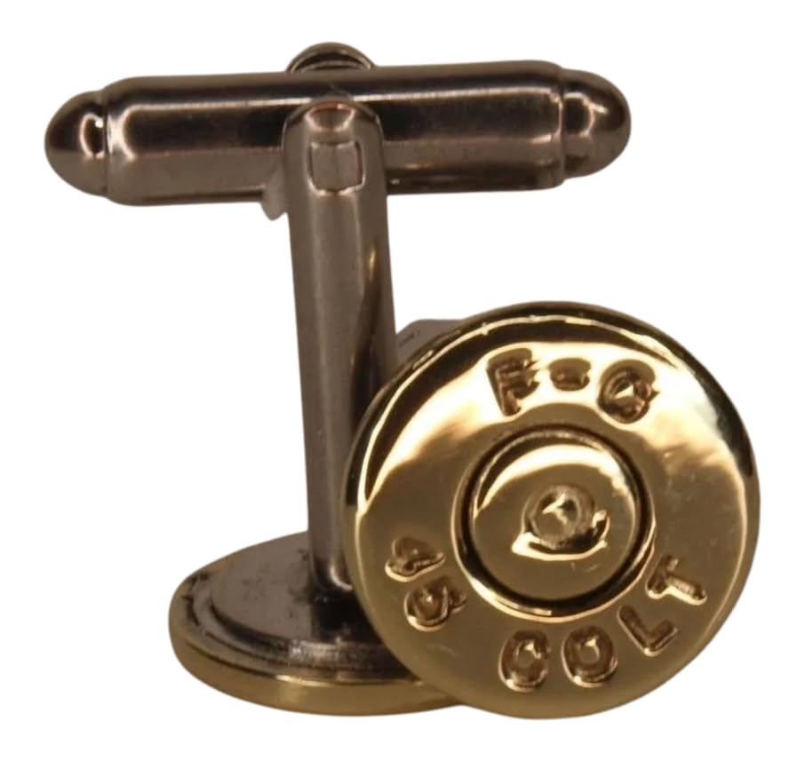 Mancuernas 45 Long Colt acabado en latón, par miniatura 6