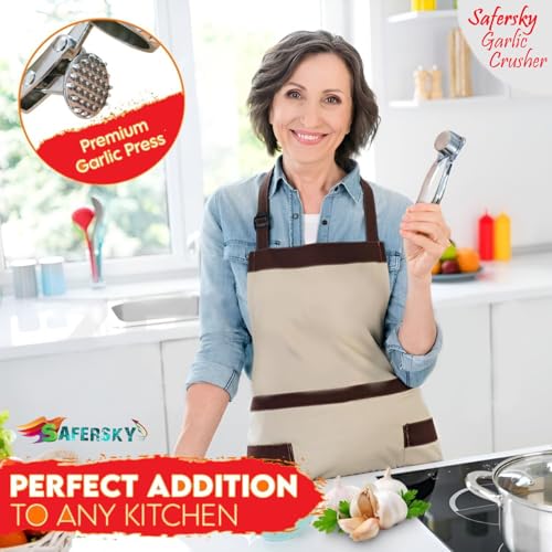 Image of Garlic Crusher Presser Garlic Press Manual Curved Lahsun Garlic Ginger Crusher Stainless Steel Garlic Cutter Grinding Slicer Squeeze Mincer for Kitchen Tool Hand Press Garlic Crusher Chopper