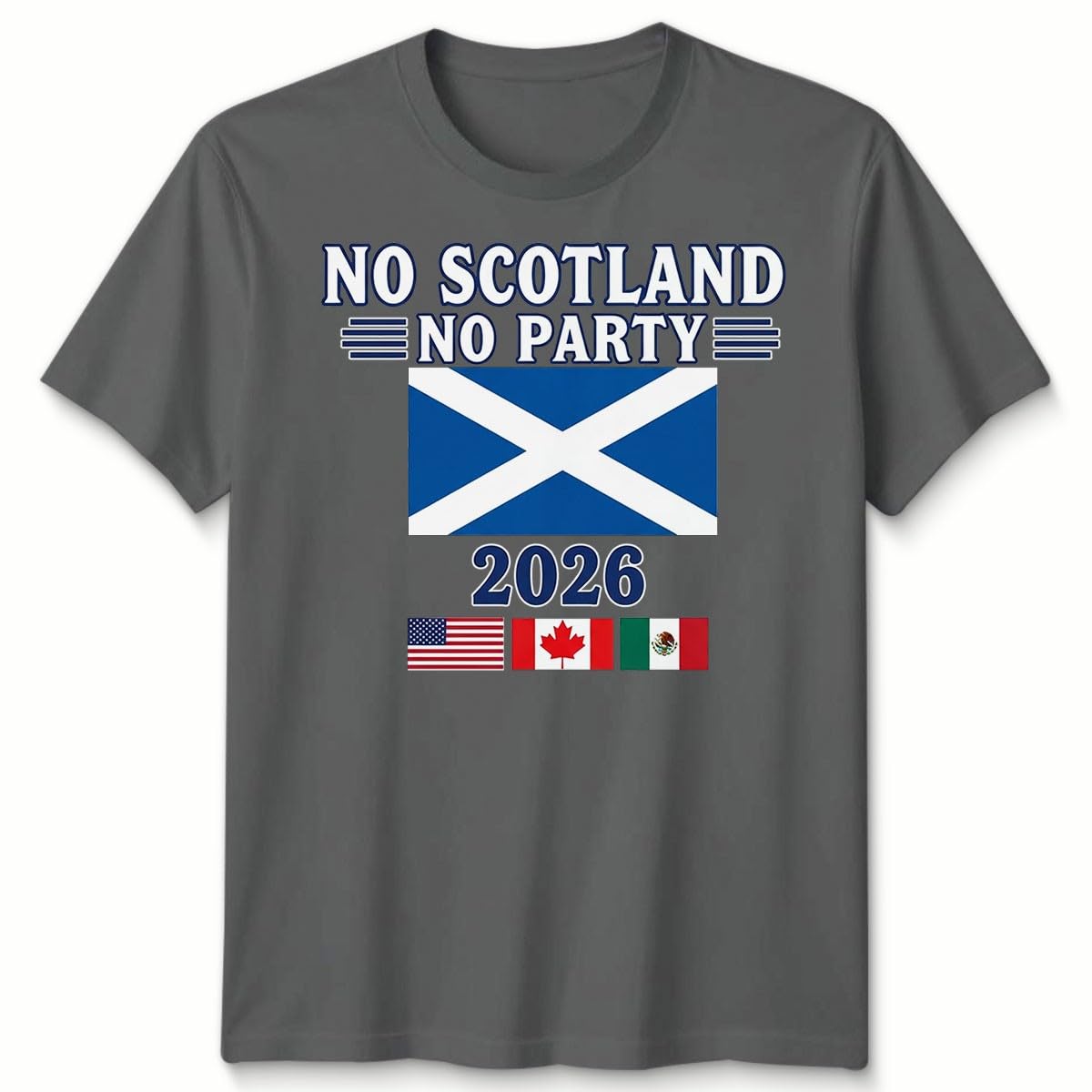 D&T Unisex Tshirt Scotland Football USA Cup Football Tournament of The World 2026 9-11 Years Light Graphite — image 1