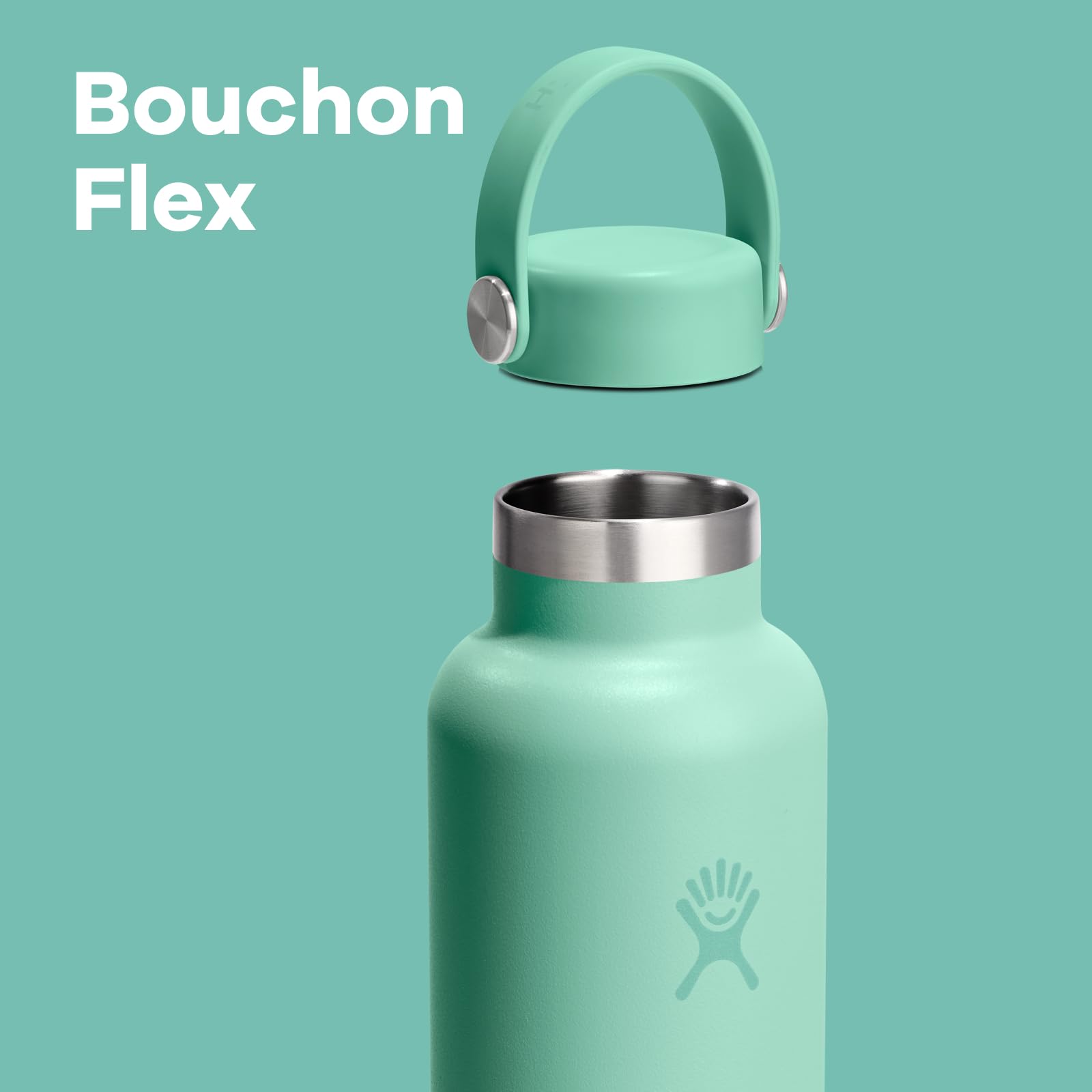 Hydro Flask – Standard Flex Cap 621 ml (21 oz) Bottle | Acier inoxydable, anti-fuite, compatible avec porte-gobelets – froid 24 heures, chaud 12 heures. Vert sirène