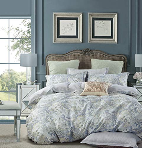Swanson Beddings Soft Paisley 3-Piece 100% Cotton Bedding Set: Duvet Cover And Two Pillow Shams (Queen) #TOP28