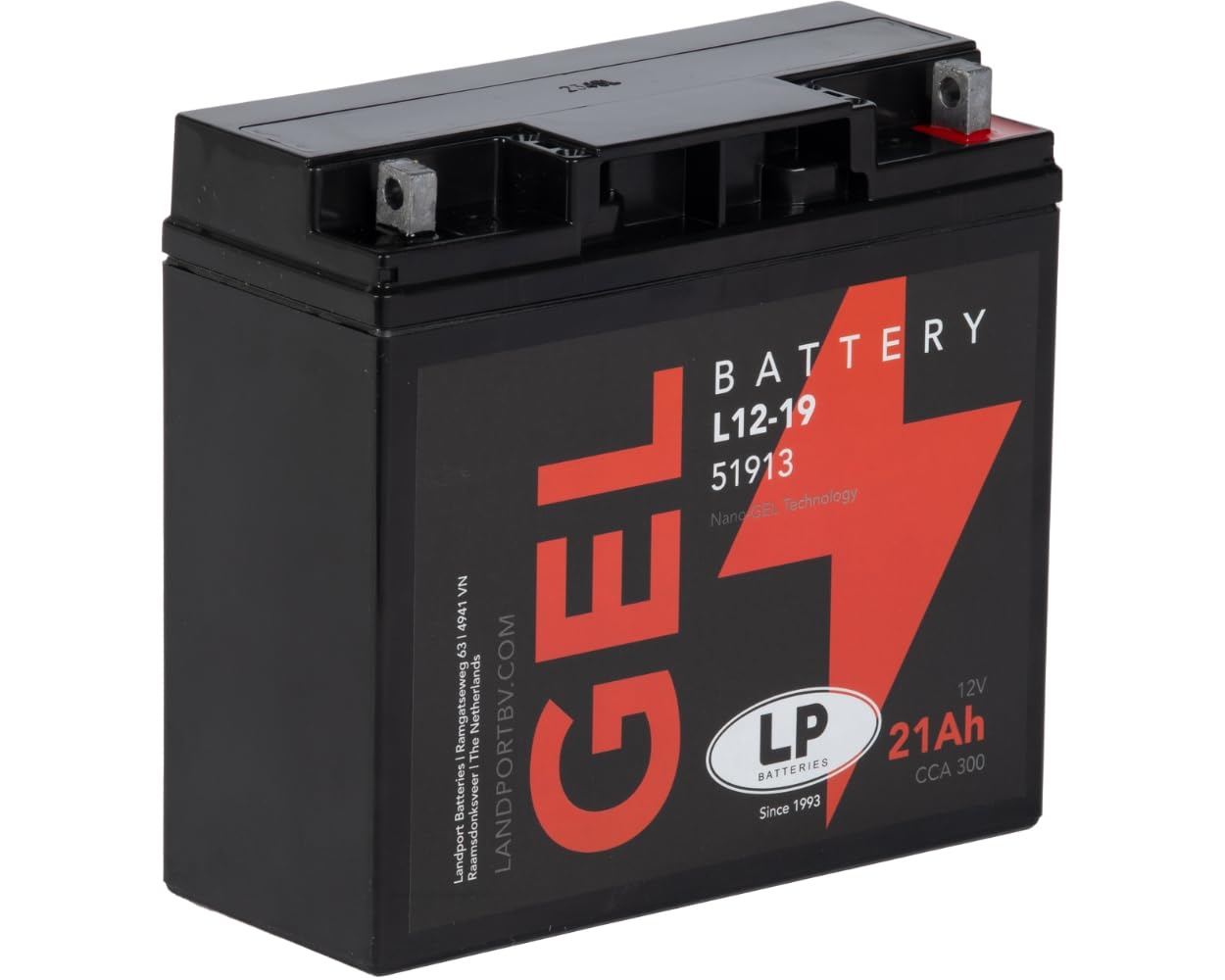 Motorrad Gel Batterie MG G19-12 DIN 51913 | kompatibel mit BMW R 90 S, R850 R Roadster, Ducati SD 900 Darmah; Maße 181 × 76 × 167 mm, wartungsfrei, 300 A Kaltstartstrom