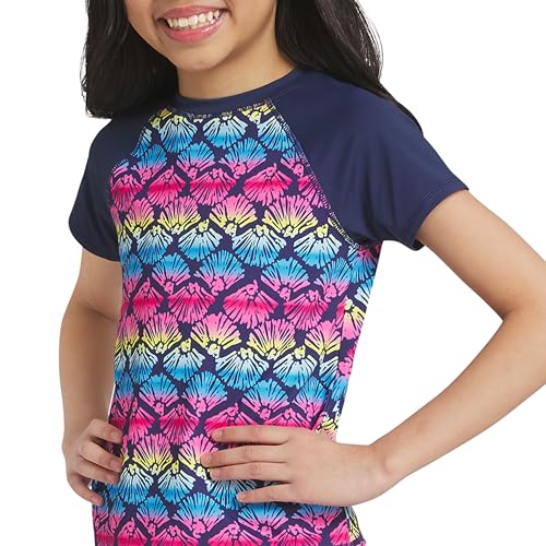Image of Lands' End Girls' Swim UPF 50+ Short Sleeve Sun Tee Rash Guard Shirt