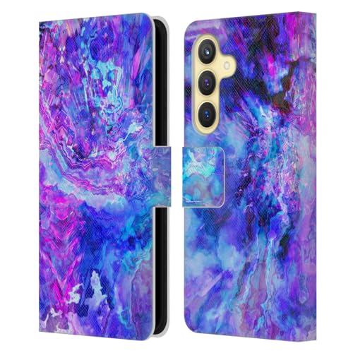 Carcasa Samsung S24 5G libro funda cuero Haroulita mármol azul violeta protectora