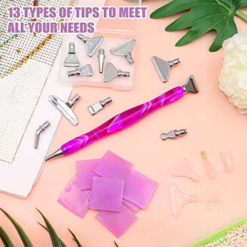 Zynery 30 Pcs Diamond Painting Pens Kit, 13 Pcs Stainless Steel Tip For Diamond Painting Accessories With 12 Clay, Diamond Art Pens 5D Diamond Painting Tools For Diy Craft (Purple) #TOP6