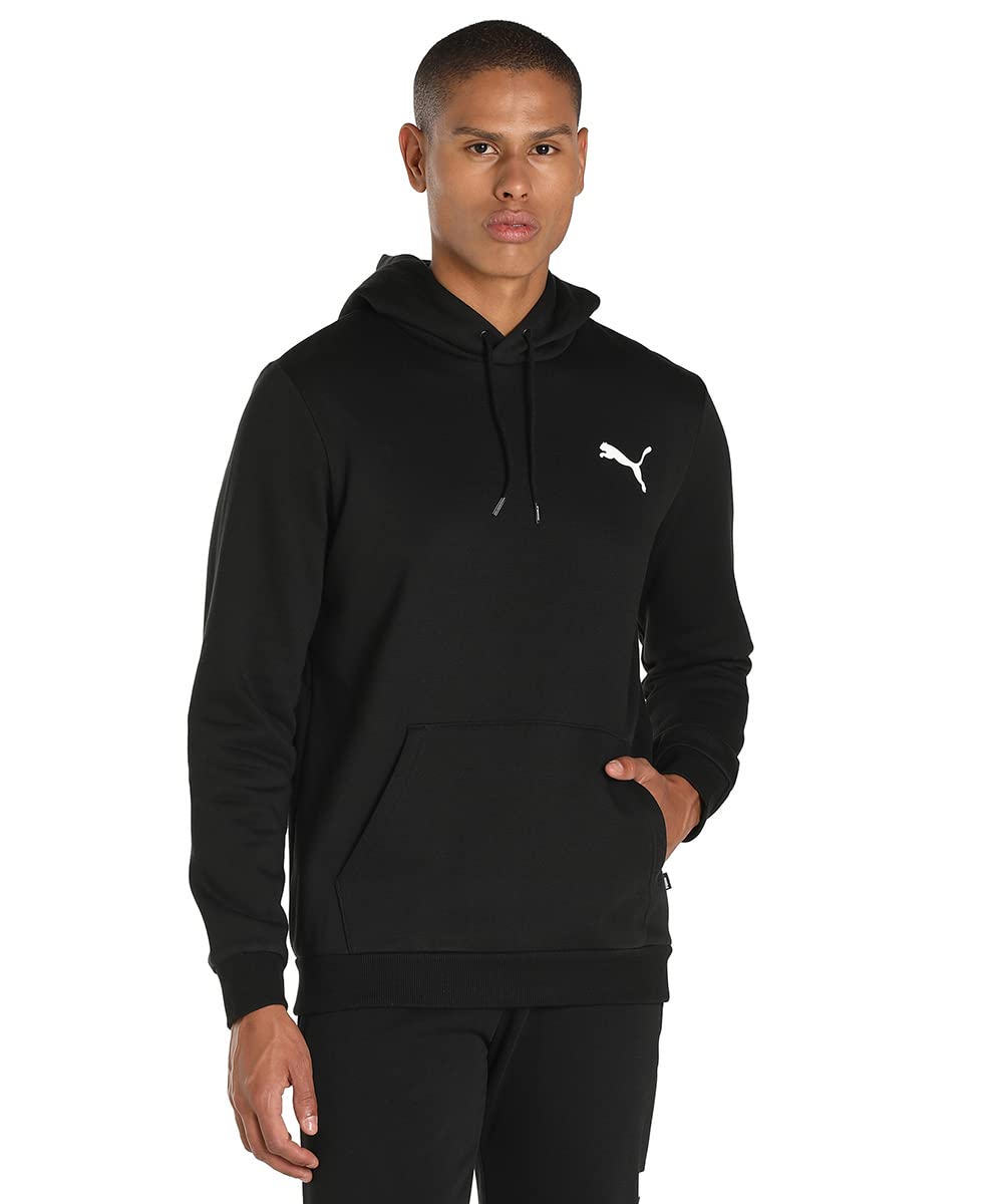 PUMA Essentials Small Logo Hoodie Men Black Size M