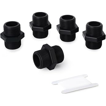 Pack of 5 1-1/2 BSP Male to Male PVC Hexagonal Nipple Pipe Fittings