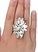 NYFASHION101 Women's Vine Marquis Stone Stud Fashion Stretch Ring, Clear/Silver-Tone
