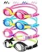 XDX Kids Goggles for Swimming 4-14, 4 Pack Kids Swimming Goggles for Boys and Girls, Anti Fog Swimming Goggles with UV Protection