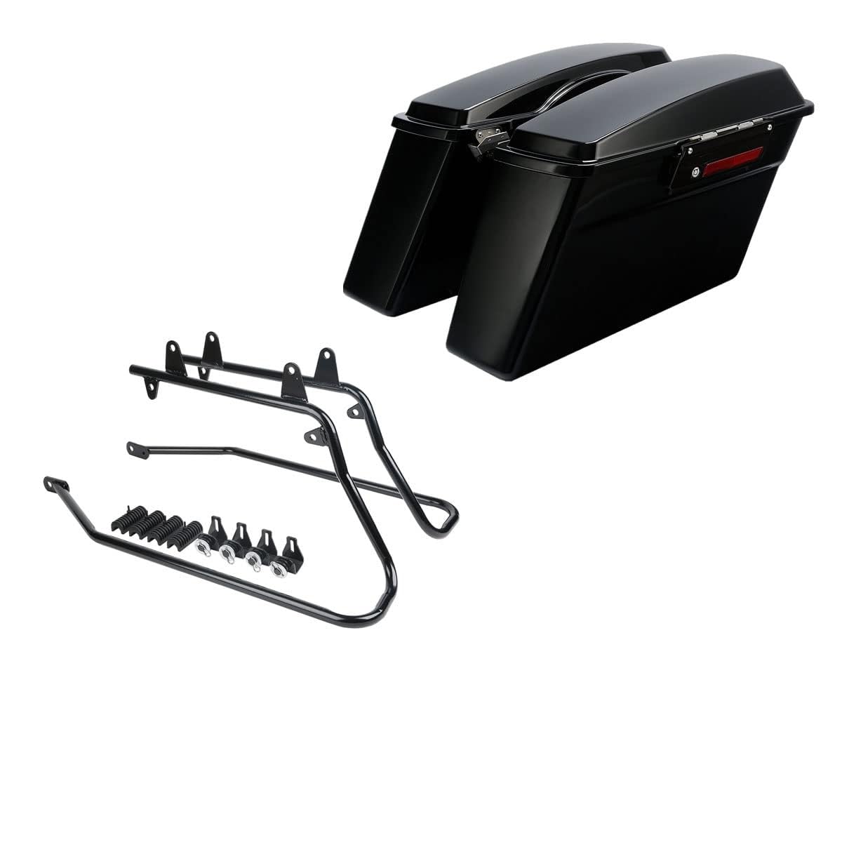 TCMT Hard Saddlebags + Conversion Bracket Kit Fit For Harley Softail Heritage Deluxe Models 1984-2017 (except for Deuce Model Softail Slim Models)